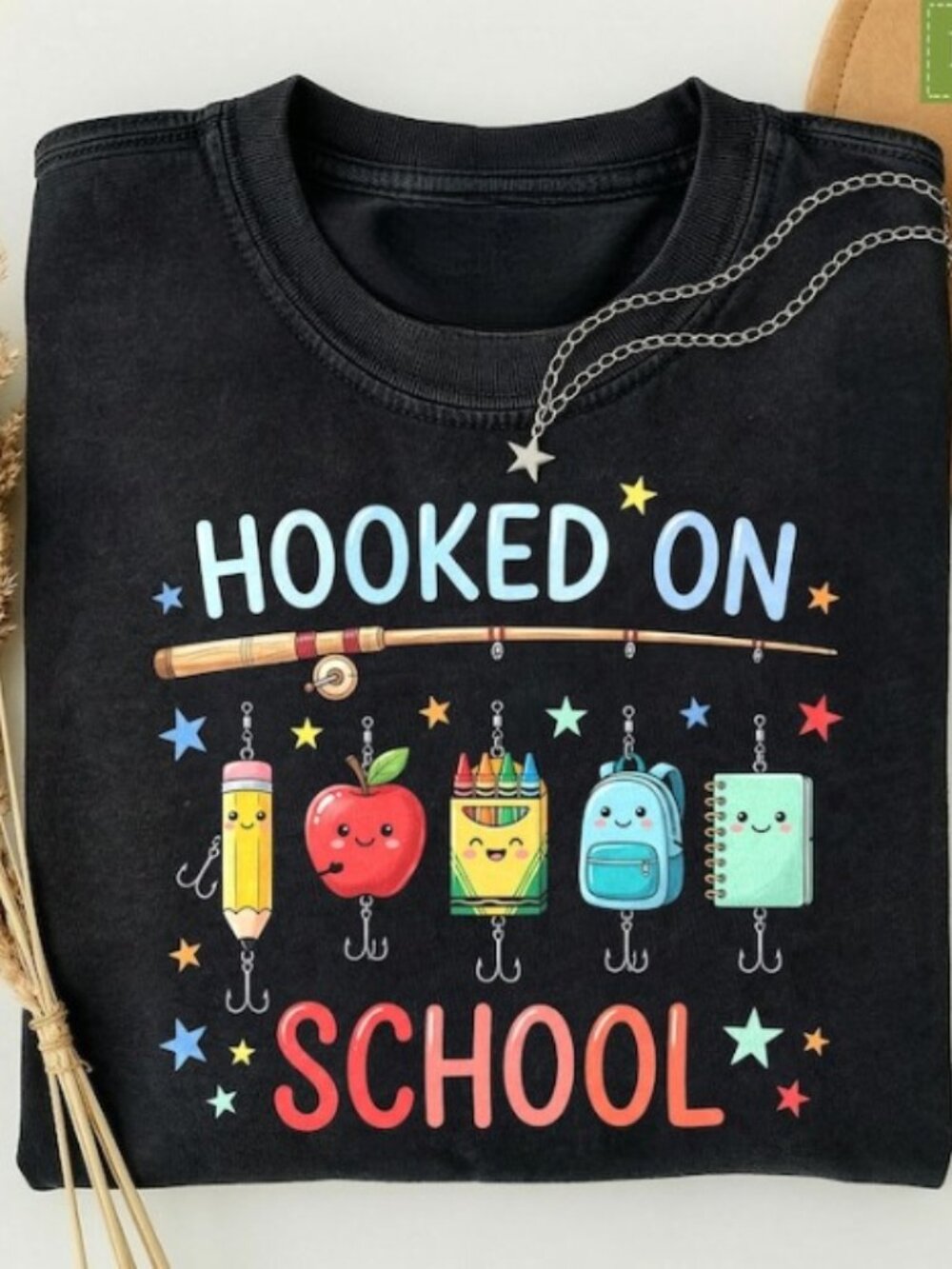 Hooked on School Fishing Teacher Shirt